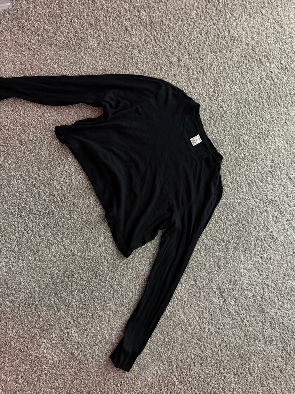 PINK Victoria's Secret Black Long-Sleeve Crewneck Top
